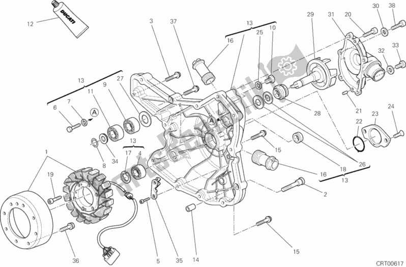 Alle onderdelen voor de Generator Deksel van de Ducati Hypermotard SP 821 2013